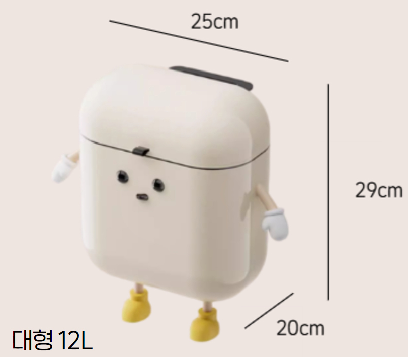 캐릭터 예쁜 미니 휴지통 소형 대형 주방 쓰레기통 욕실 싱크대 휴지통 냄새 방지 - 상세 이미지 2