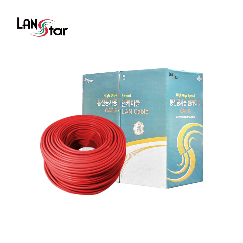 랜스타 LS-6UTP-300MR CAT6 UTP 300M Red 제작용 랜케이블 단선 - 상품 이미지