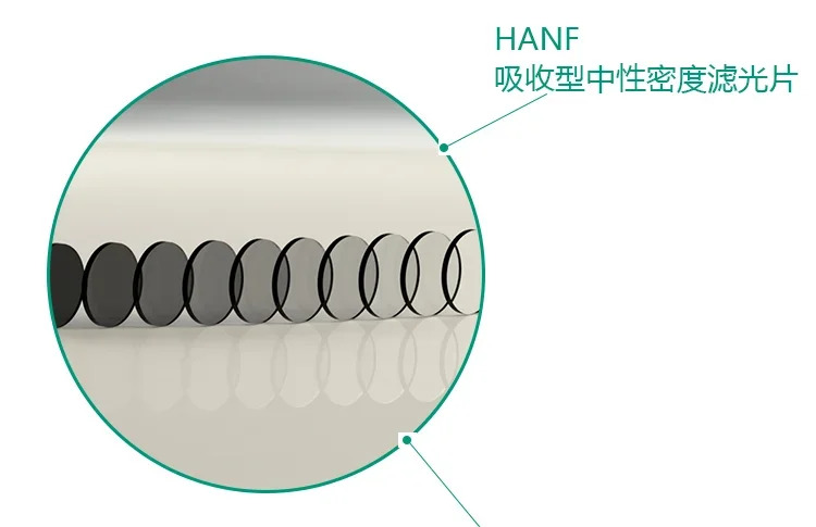 HANF-광 흡수 중립 밀도 필터 원형 25mm 직경 실험