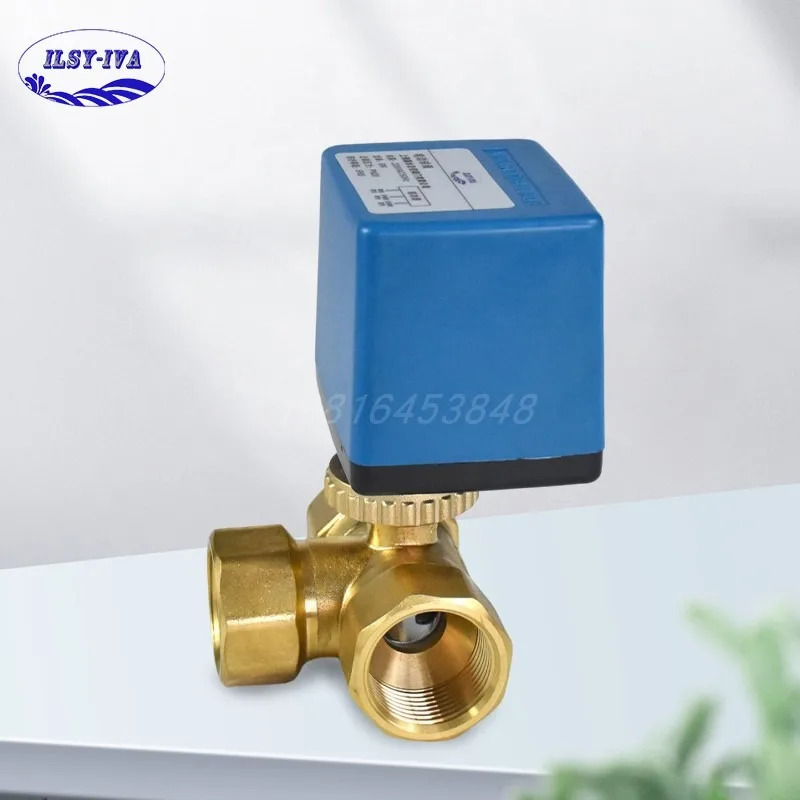 Haoshui G3A 전기 볼 밸브 황동 내부 와이어 버클 3 선 2 제어 AC220V 3방향 스위치