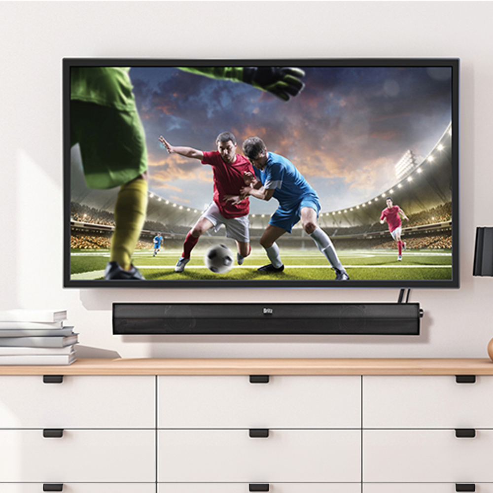 브리츠 사운드바 2채널 스피커 USB 게이밍 PC TV 모니터 거실 테이블 탁상 벽걸이용 - 상세 이미지 3