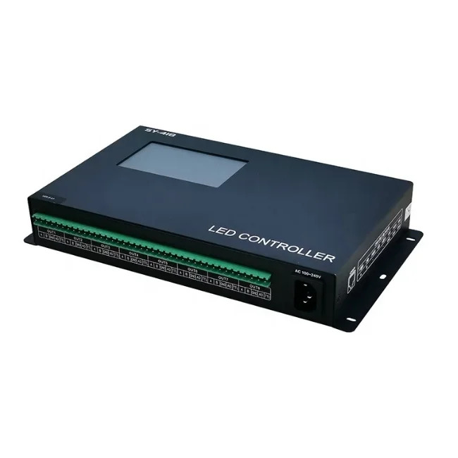 SY-418 스크린 터치 뮤지컬 컨트롤러 DMX to SPI AC100V-240V 8채널 DMX512 프로그래밍 디지털 LED
