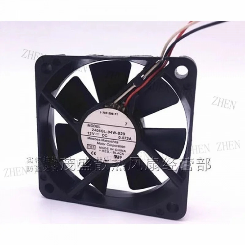 Y 2406GL-04W-B29 6015 DC12V 0.072A 6CM 3선 듀얼 볼 쿨링 팬