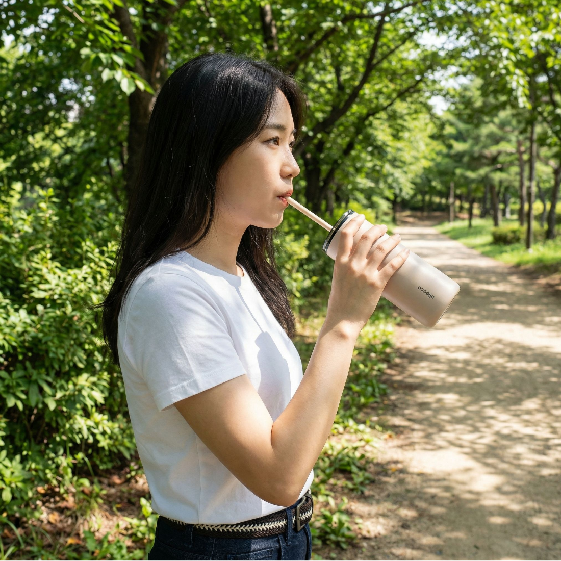 도자기 텀블러 차량용 텀블러 세라믹 텀블러 빨대 텀블러 알로꼬 600ml
