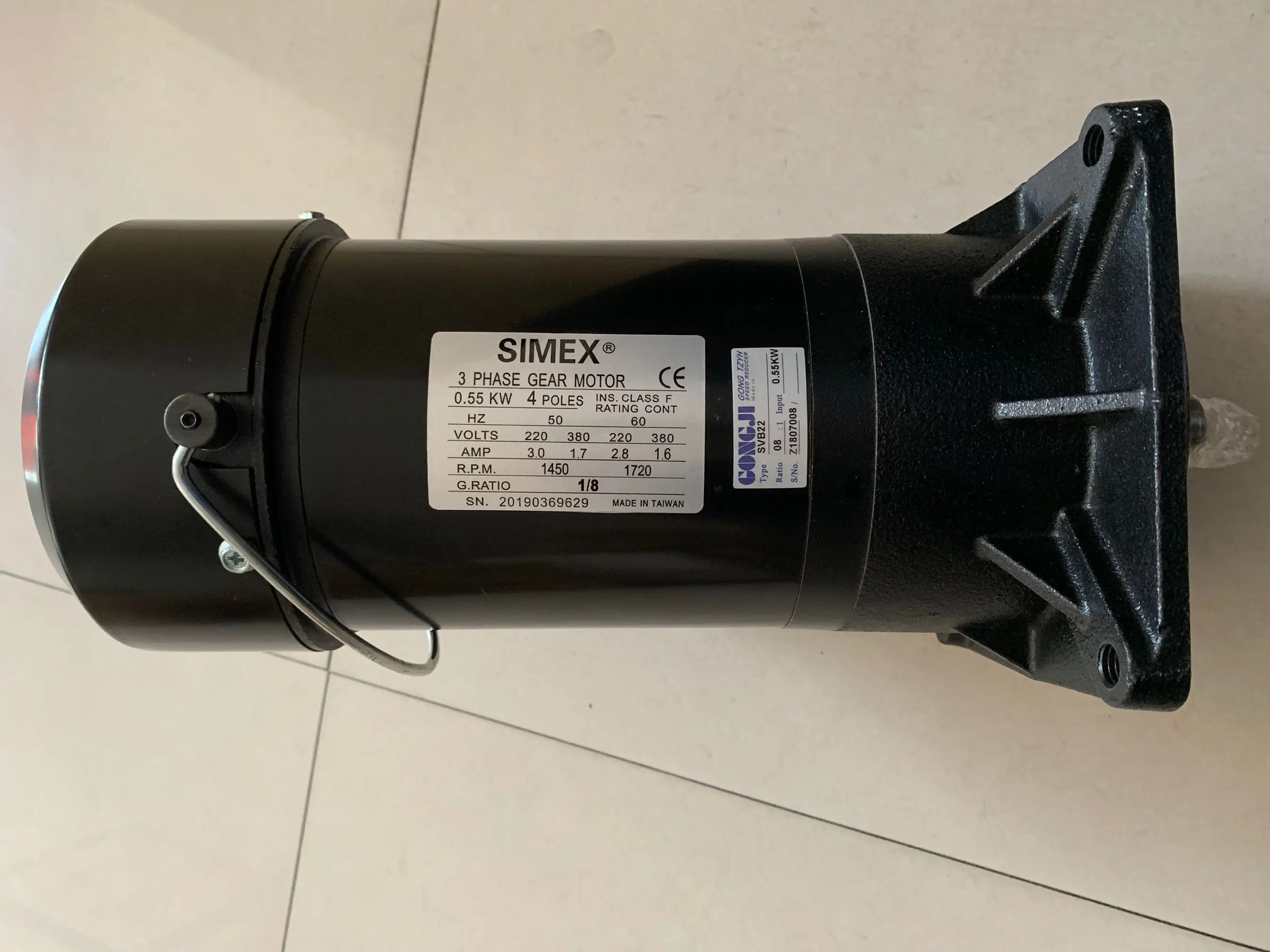 0.55KW 1/9 SIMEX 툴 암 브레이크 모터 1/7 1/8 1/10 1/12