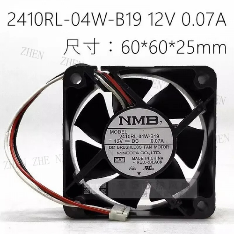Y for 2410RL-04W-B19 6025 DC12V 0.07A 3핀 인버터 냉각팬