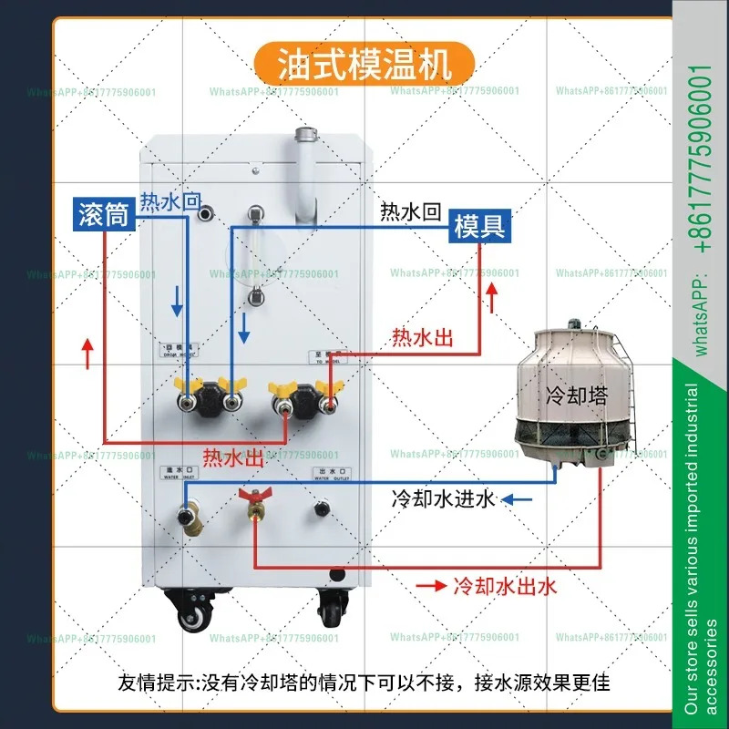 금형 온도 조절기 9KW6KW 수냉식 오일 순환 가열 고온