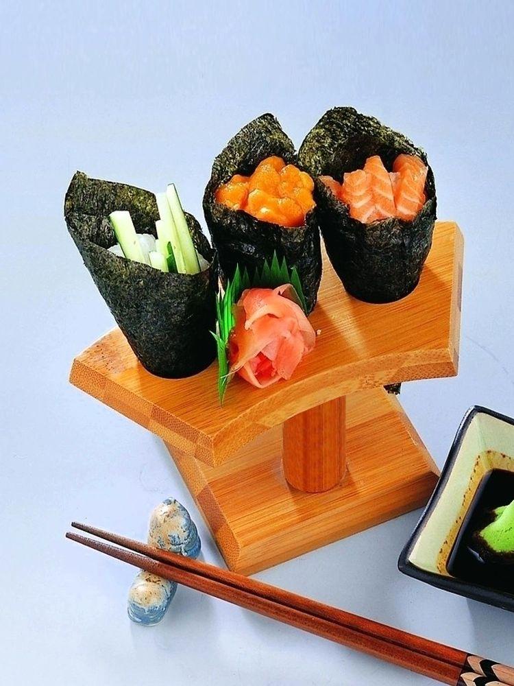 마끼 받침대 스시트레이 오마카세 타코트레이 마끼꽂이 홀더 초밥 구멍 나무접시 이미지 6