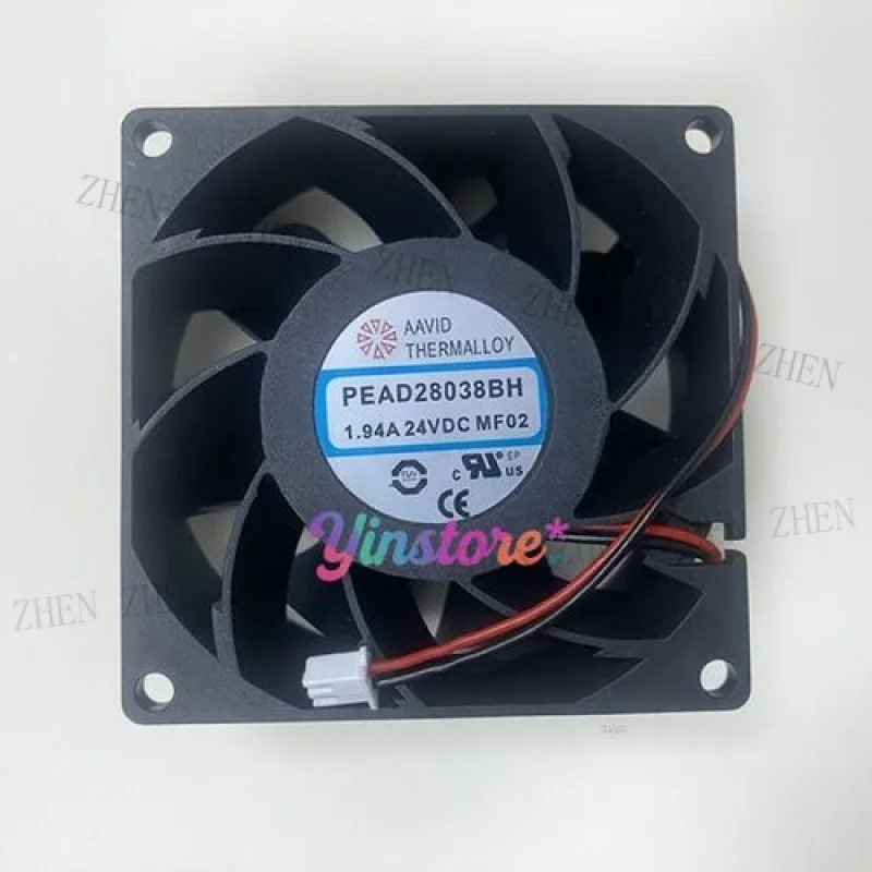 Y FOR AID THERMALLOY PEAD28038BH 냉각팬 8038 DC24V 1.94A 8CM 2Pin