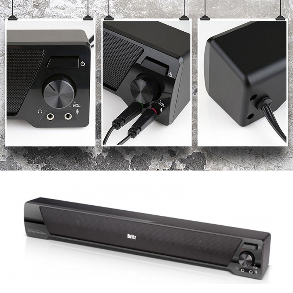 브리츠 사운드바 2채널 USB 게이밍 스피커 PC 컴퓨터 모니터 거실 테이블 탁상 데스크 이미지 8