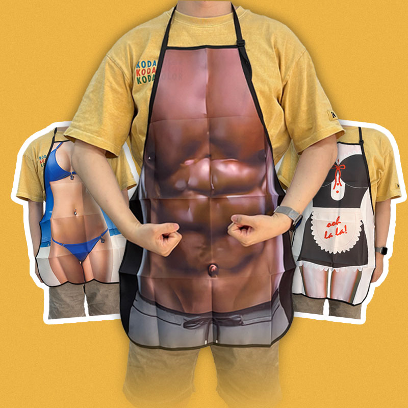 킹받는 근육 방수 앞치마 재밌는 쓸데없는 쓸모없는 웃긴 신혼 선물 집들이 - 상품 이미지