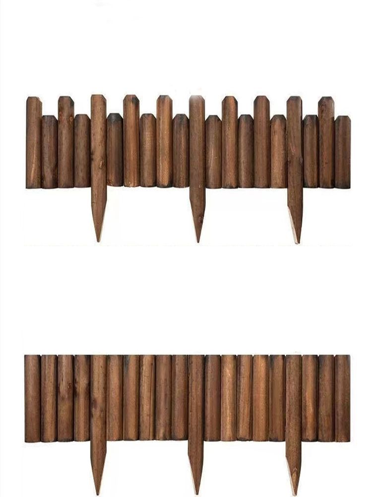 자연 소재 화단 텃밭 울타리 정원 발코니 펜스 나무 [지면삽입형] 높이 조절 20/25x120cm - 상품 이미지