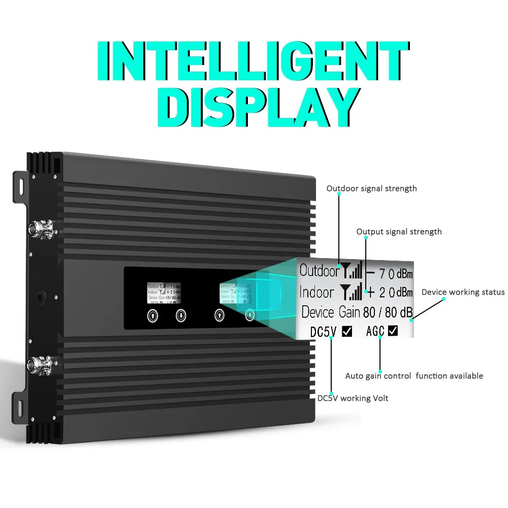 ATNJ 블랙 2g 3g 4g 트리플 밴드 휴대폰 70db GSM 900 lte 1800 WCDMA 2100 MHz 모바일 셀룰러 신호 증폭기