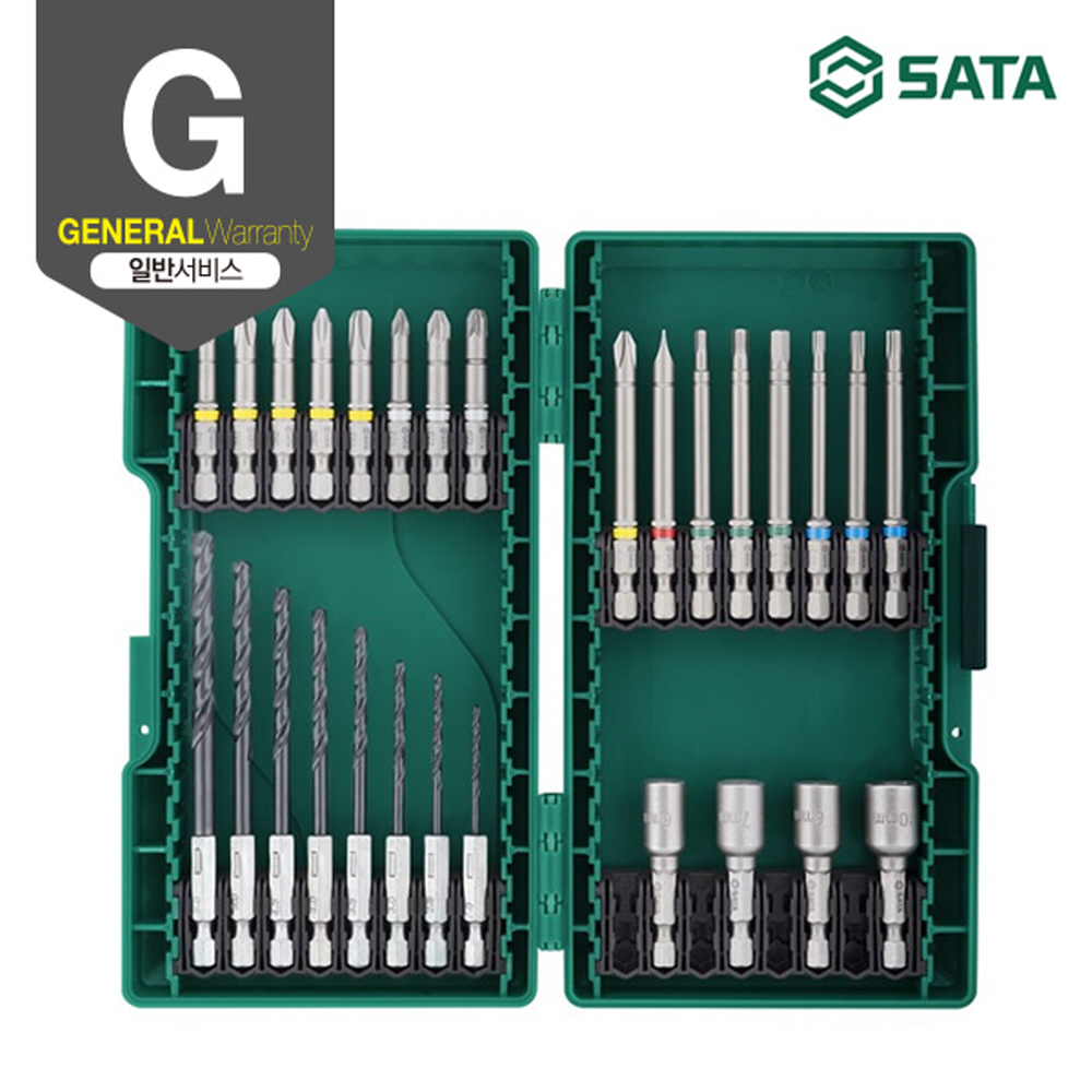 사타 SATA 전동 공구 액세서리 세트 28PCS 09336 드라이버 육각 별 비트 - 상세 이미지 2