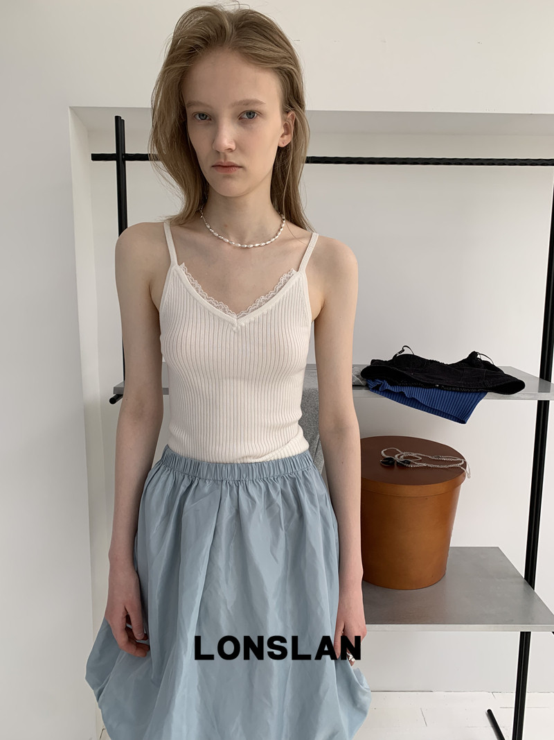 LONSLAN 론슬란 레이스나시 레이어드 뷔스티에 나시탑 - 메인 이미지