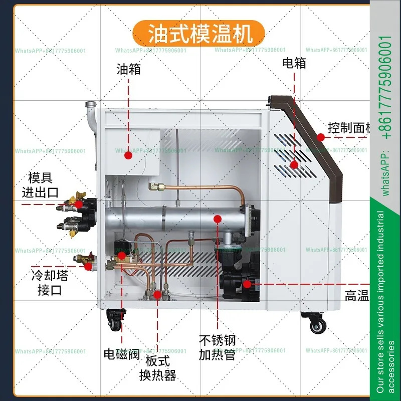 금형 온도 조절기 9KW6KW 수냉식 오일 순환 가열 고온