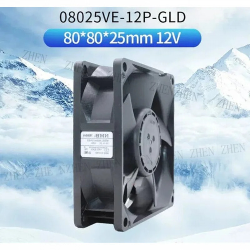 Y 1개08025VE-12P-GLD 8025 12V 0.68A 3선 인버터 방수 냉각팬