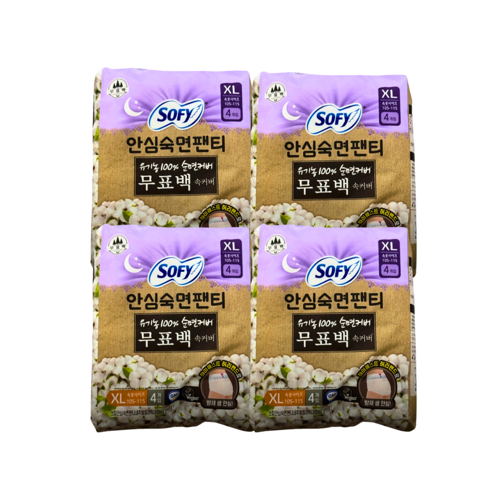 쏘피 안심숙면팬티 무표백 특대형 XL 4P x4팩 생리대 - 상품 이미지