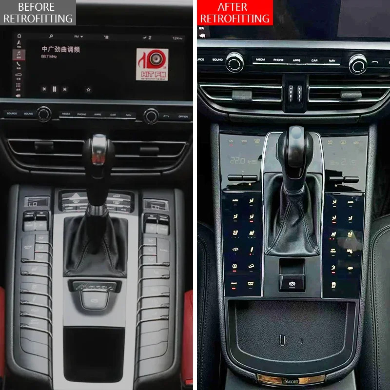 Macan 2014- 차량 업그레이드 키트 중앙 제어 버튼 패널 플레이어 내장 GPS 휴대자동차