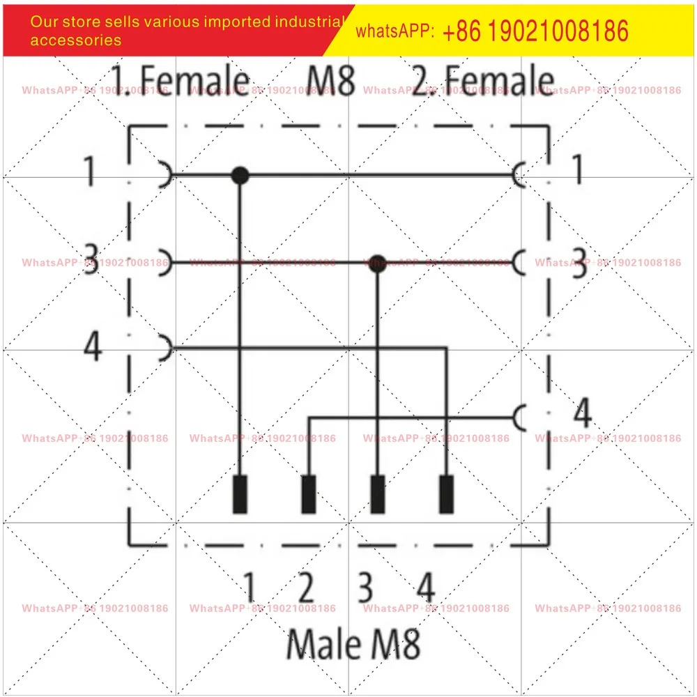 7000-88601-0000000 T-헤드 내로우 M8 수 스트레이트 암 4코어 새
