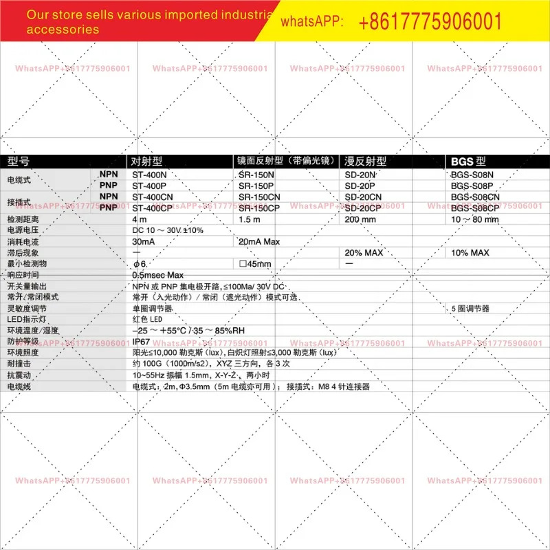오리지널 OPTEX 광전스위치 BGS-S08N