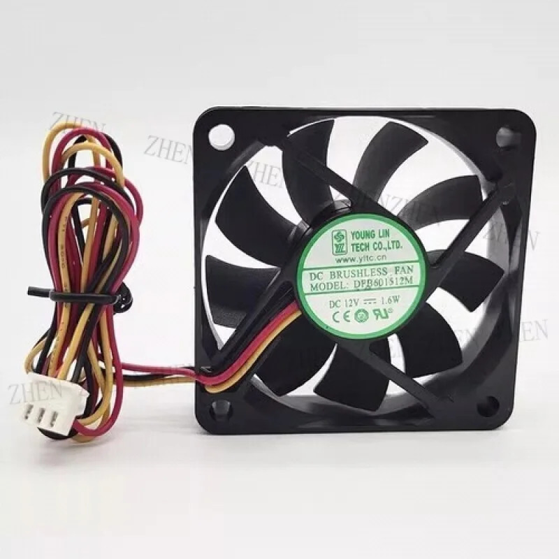 Y DFB601512M DC12V 1.6W 6CM 6015 3선식 냉각팬