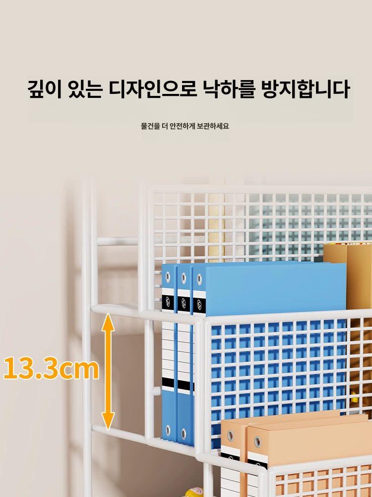 이동식 선반 책수납 철제 데스크 블랙 틈새 정리 화이트 3단 대형 이동식 - 상세 이미지 2