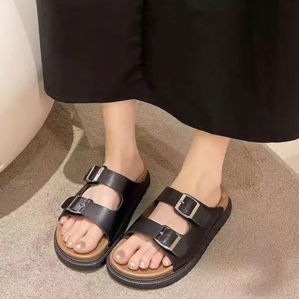 여성 사무실 실내 슬리퍼 가죽 실내화 - 상세 이미지 5