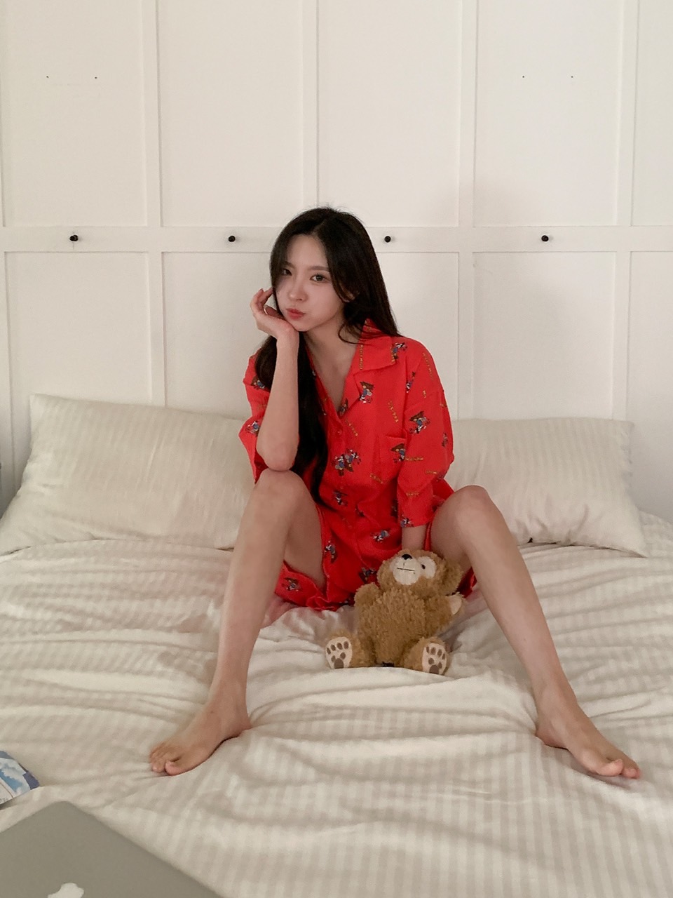 디즈니 뮤즈미키반팔잠옷세트 남자 여자 반바지 여름 파자마 홈웨어 선물 커플 - 상세 이미지 4