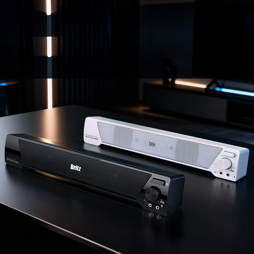 브리츠 2채널 사운드바 USB 게이밍 스피커 PC 데스크 컴퓨터 모니터 테이블 노트북 탁상 - 상품 이미지