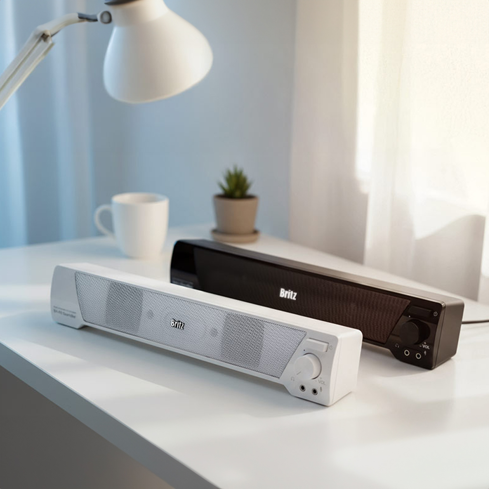 브리츠 2채널 사운드바 USB 게이밍 스피커 PC 데스크 컴퓨터 모니터 테이블 노트북 탁상 - 상세 이미지 2