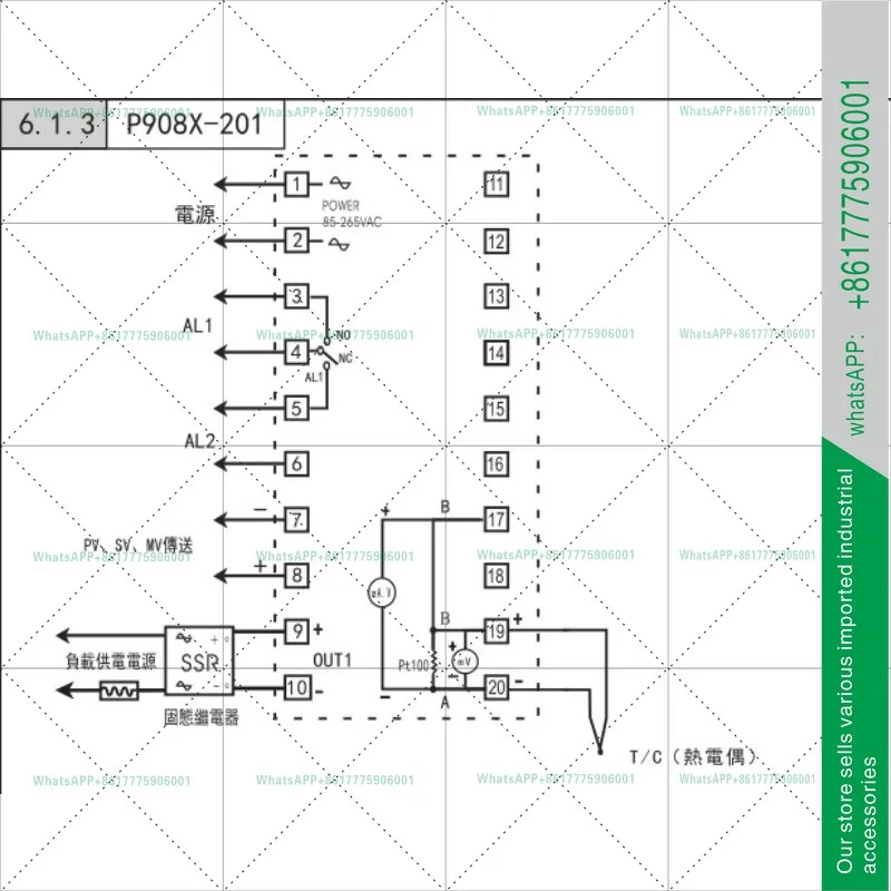 판듀잇 P909X-101-201-301-701-901-010-020-030-000AX 지능형 PID 온도 조절기