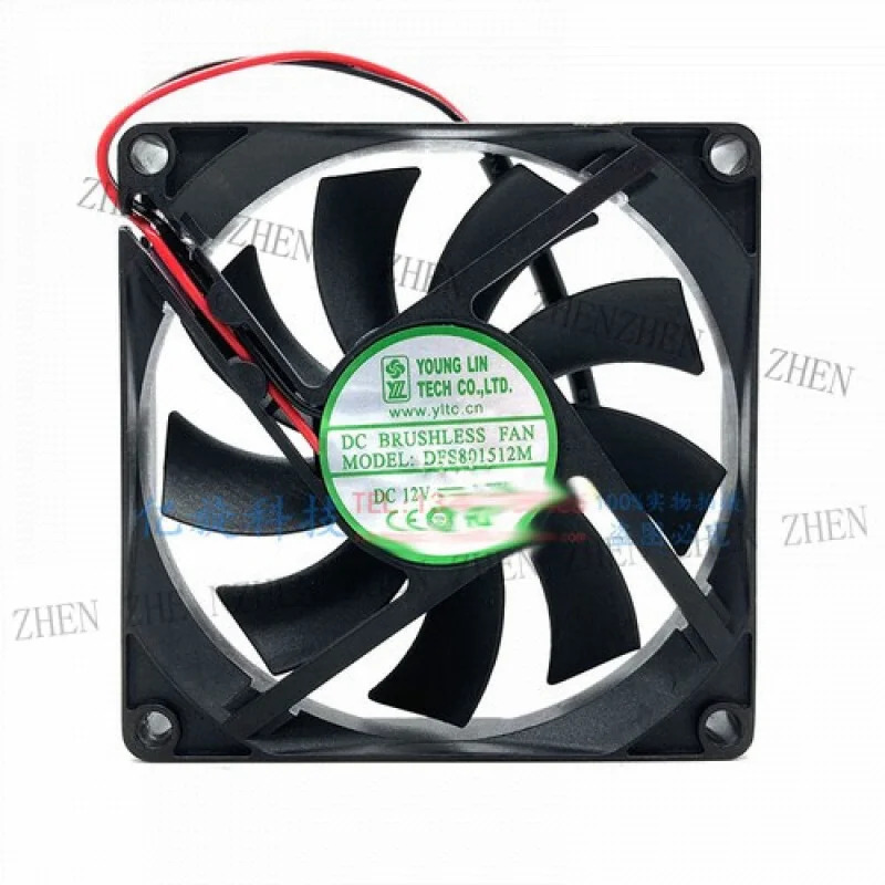 Y FOR YOUNG LIN DFS801512M 12V 1.7W 8CM 8015 2선식 냉각팬