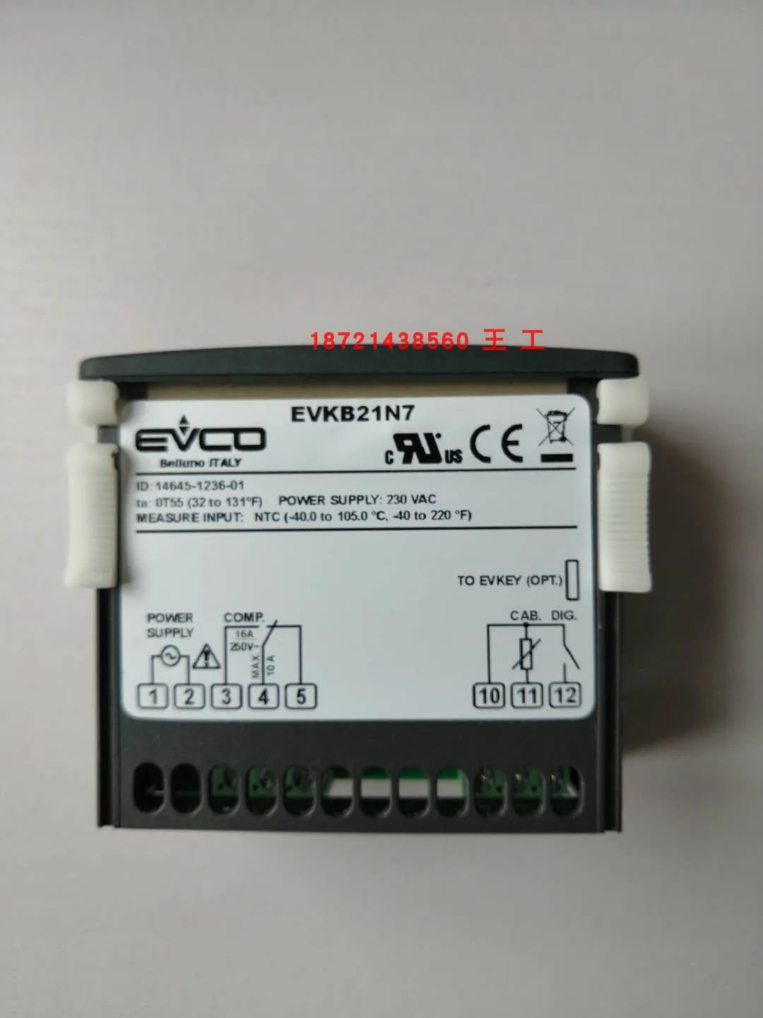 EVCO 온도 조절기 EV3X21N7/EVKB21N7/EVIF20TSXS 통신 카드