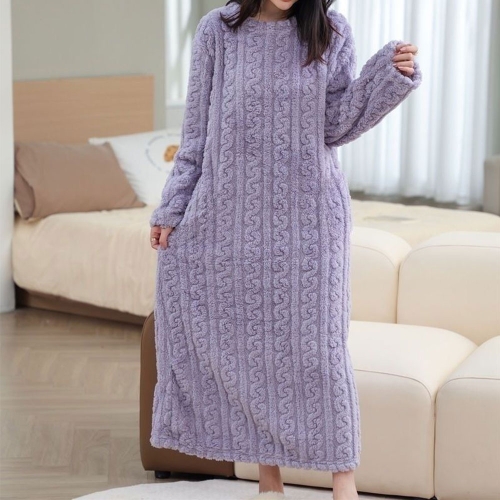 여성 꽈배기 루즈핏 원피스 수면 잠옷 LM-0765 - 상품 이미지