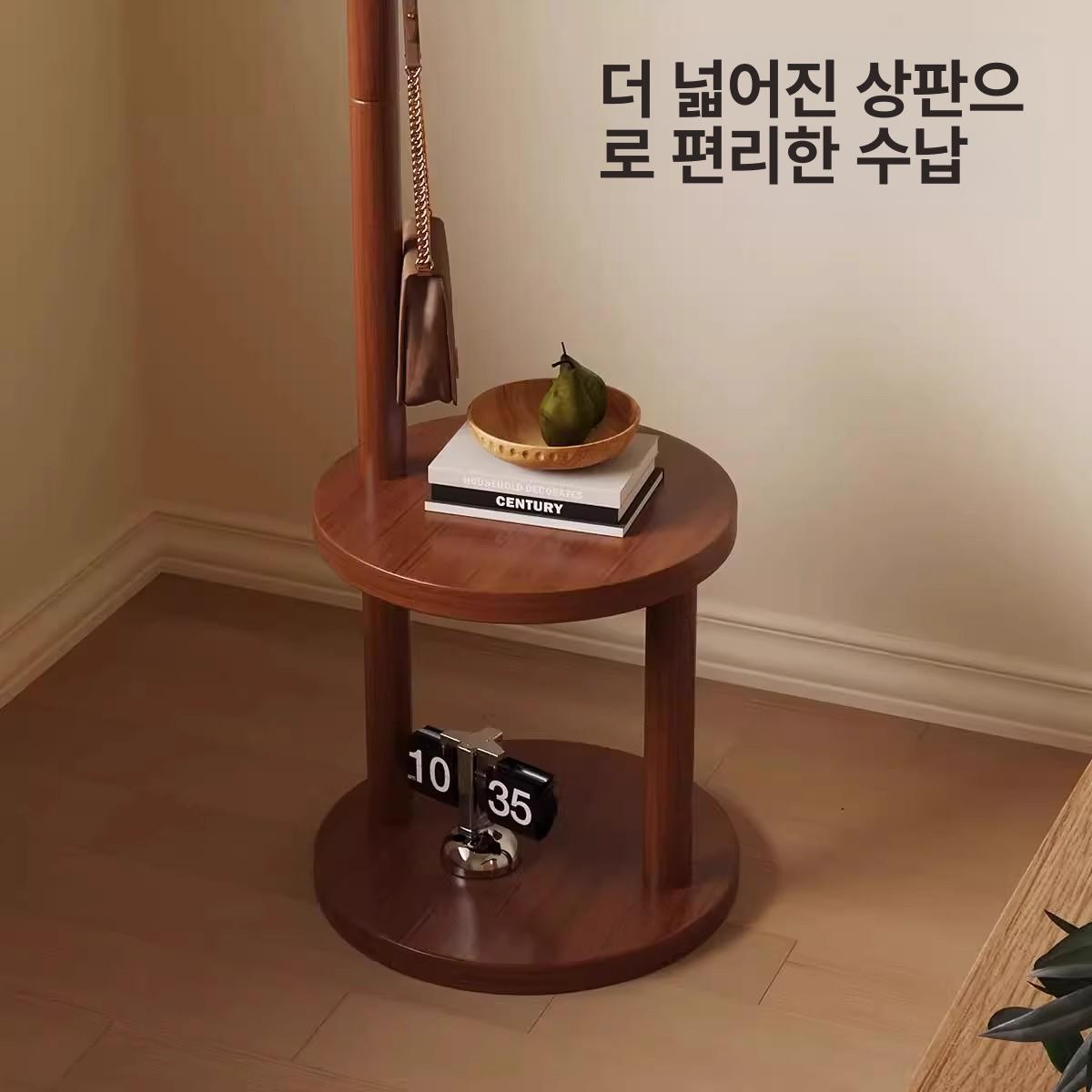 코트랙 다기능 이동식 원목 현관 선반 사무실 모던 인테리어 옷걸이 외투 보관 자취 - 상세 이미지 3