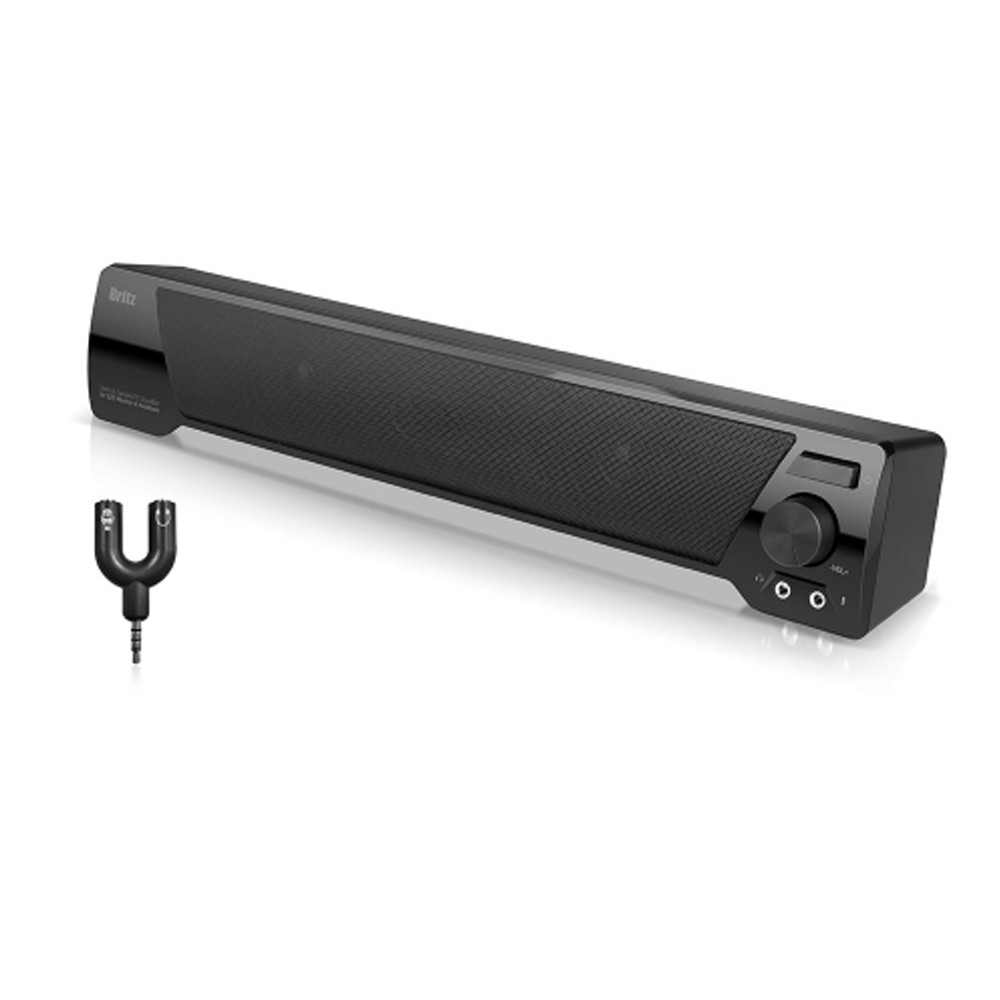 브리츠 2채널 사운드바 USB 게이밍 스피커 PC 컴퓨터 모니터 데스크 테이블 + Y젠더 - 상세 이미지 2