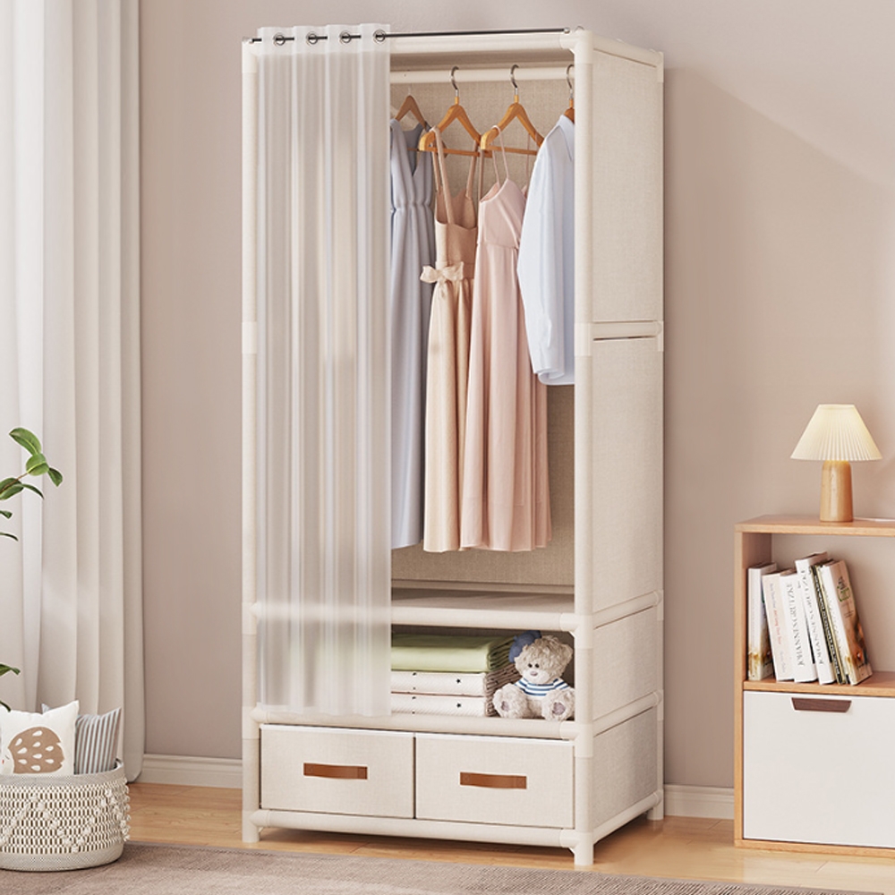 심플 2단 수납형 간이옷장 - 상품 이미지