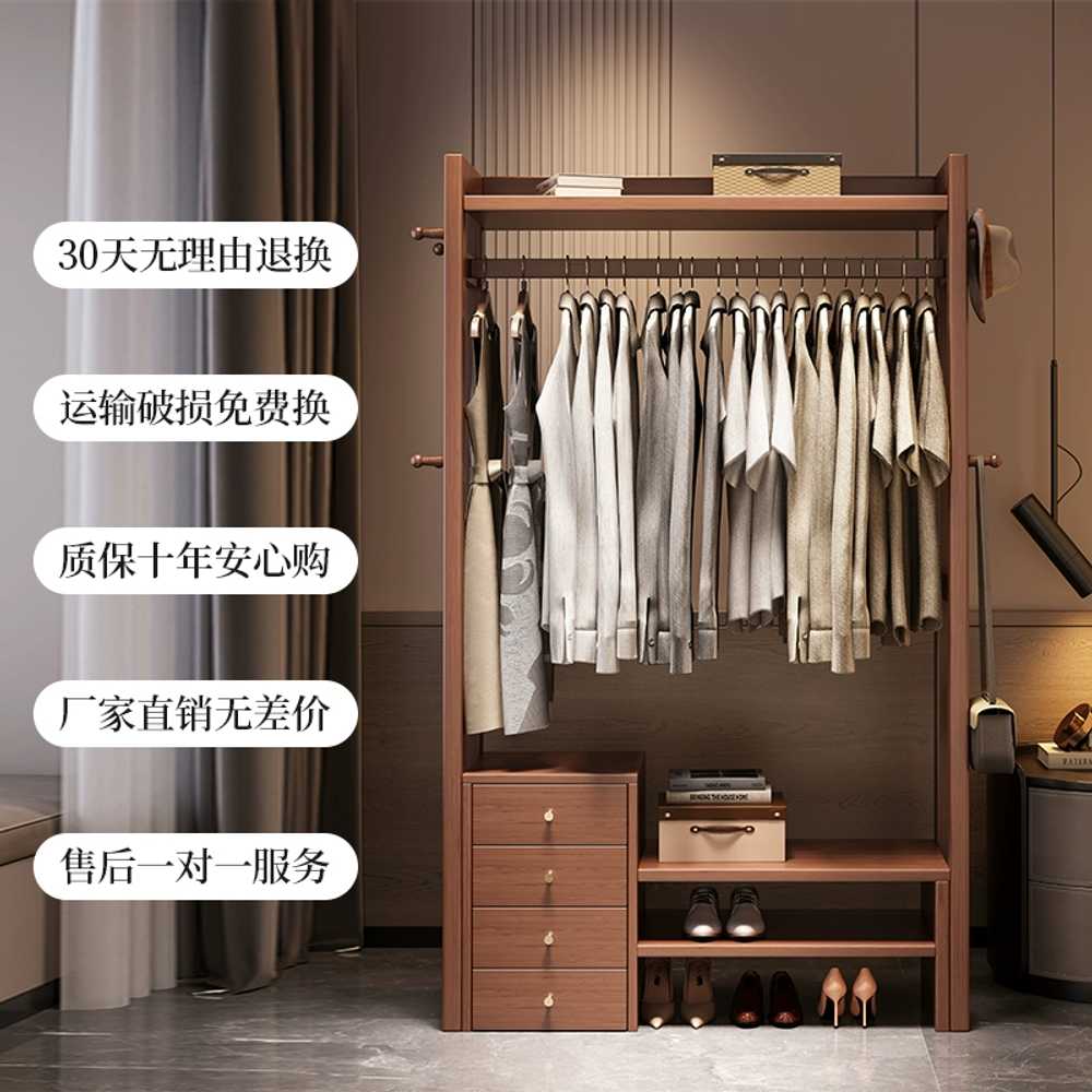원목 옷걸이 선반 서랍 행거 용 옷가게 자취방 원룸 싱글 - 상세 이미지 5