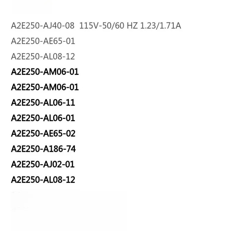 A2E250-AJ40-08 A2E250-AM06-01 A2E250-AE65-01 A2E250-AL06-11 A2E250-AL06-01 A2E250-AE65-02 A2E250-A1