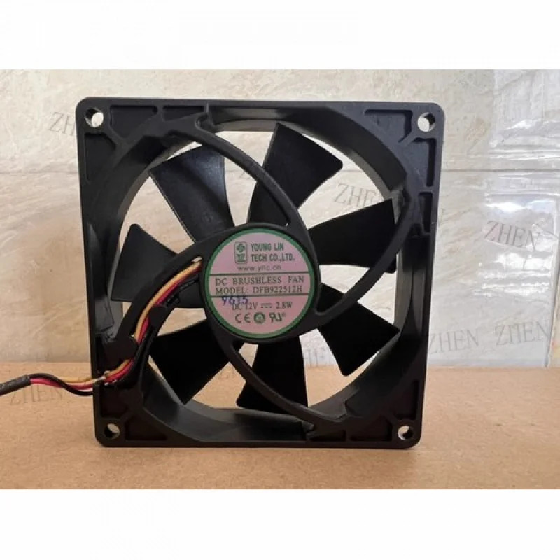 Y for YOUNGLIN DFB922512H 9025 DC12V 2.8W 9CM 3선 듀얼 볼 쿨링 팬
