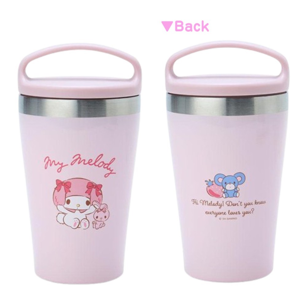 산리오 캐릭터 핸들 텀블러 330ml 뚜껑 포함 보온 보냉 진공 단열 컵 일본직수입 정품 쿠로미 - 상세 이미지 3