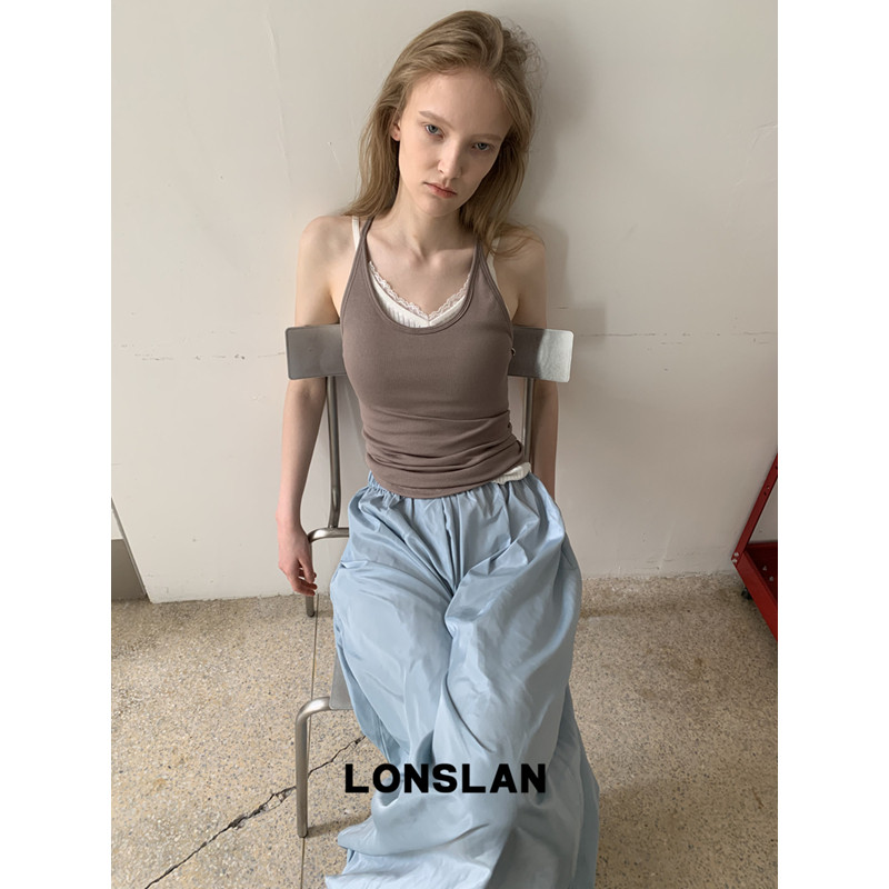 LONSLAN 론슬란 레이스나시 레이어드 뷔스티에 나시탑 - 상세 이미지 4
