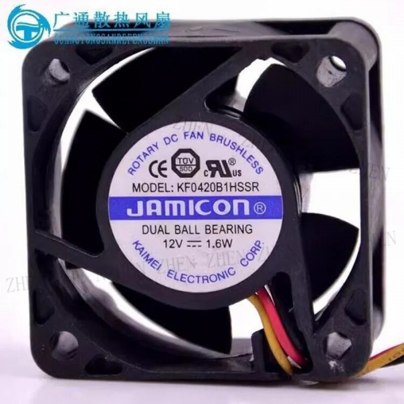 Y KF0420B1HSSR 4020 DC12V 1.6W 4CM 3선 듀얼 볼 쿨링 팬