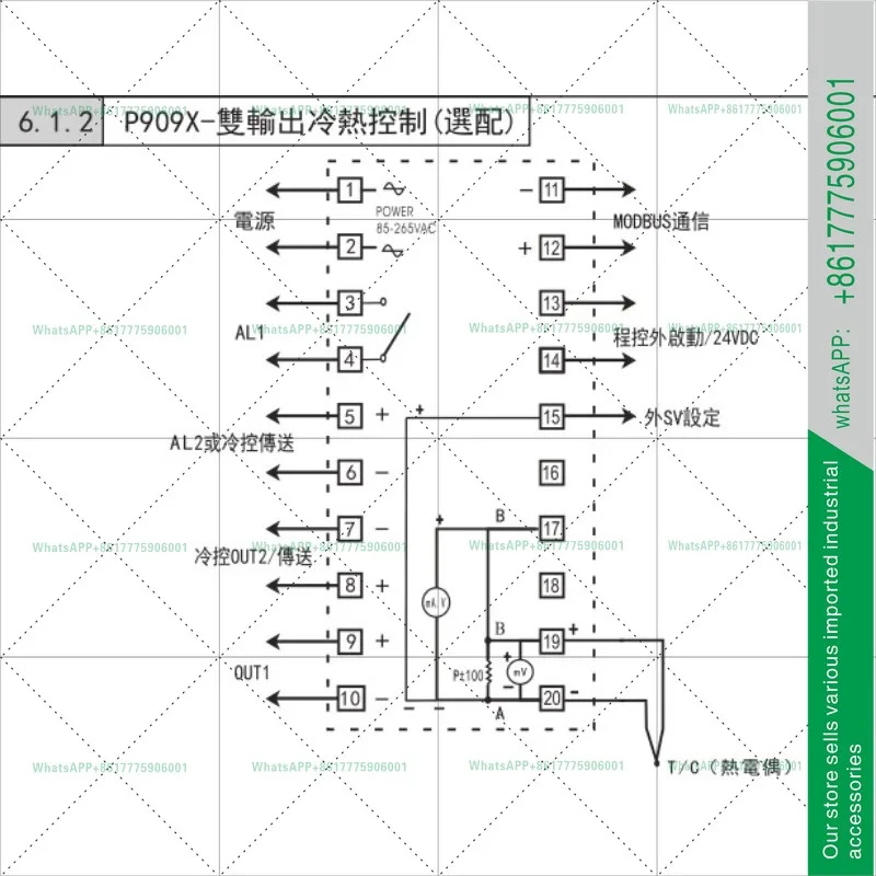판듀잇 P909X-101-201-301-701-901-010-020-030-000AX 지능형 PID 온도 조절기