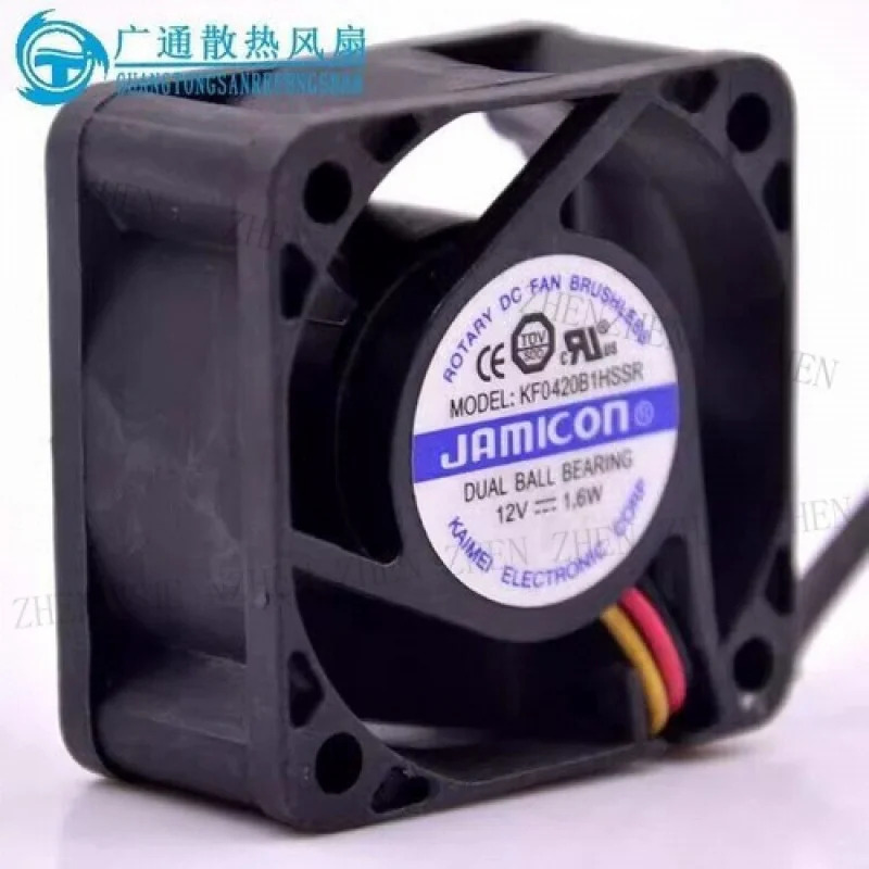 Y KF0420B1HSSR 4020 DC12V 1.6W 4CM 3선 듀얼 볼 쿨링 팬