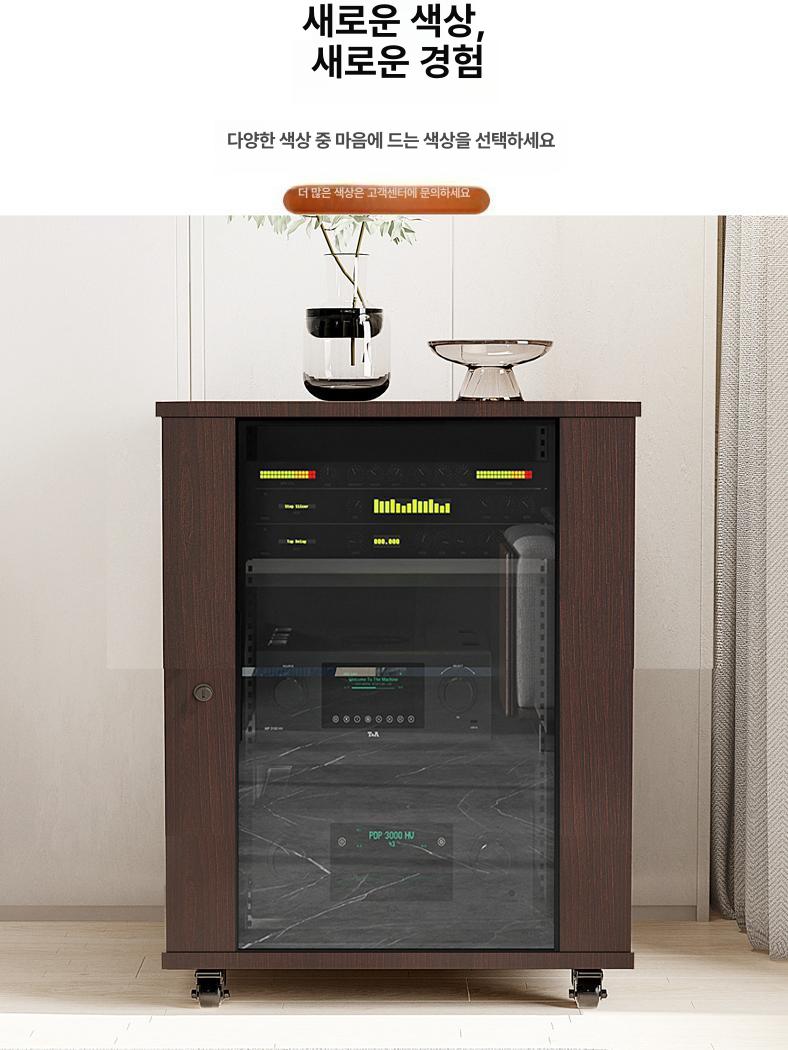 앰프 장식장 콘솔 오디오 진열장 캐비닛 수납장 거실 받침대 양면 이동식 - 상세 이미지 2