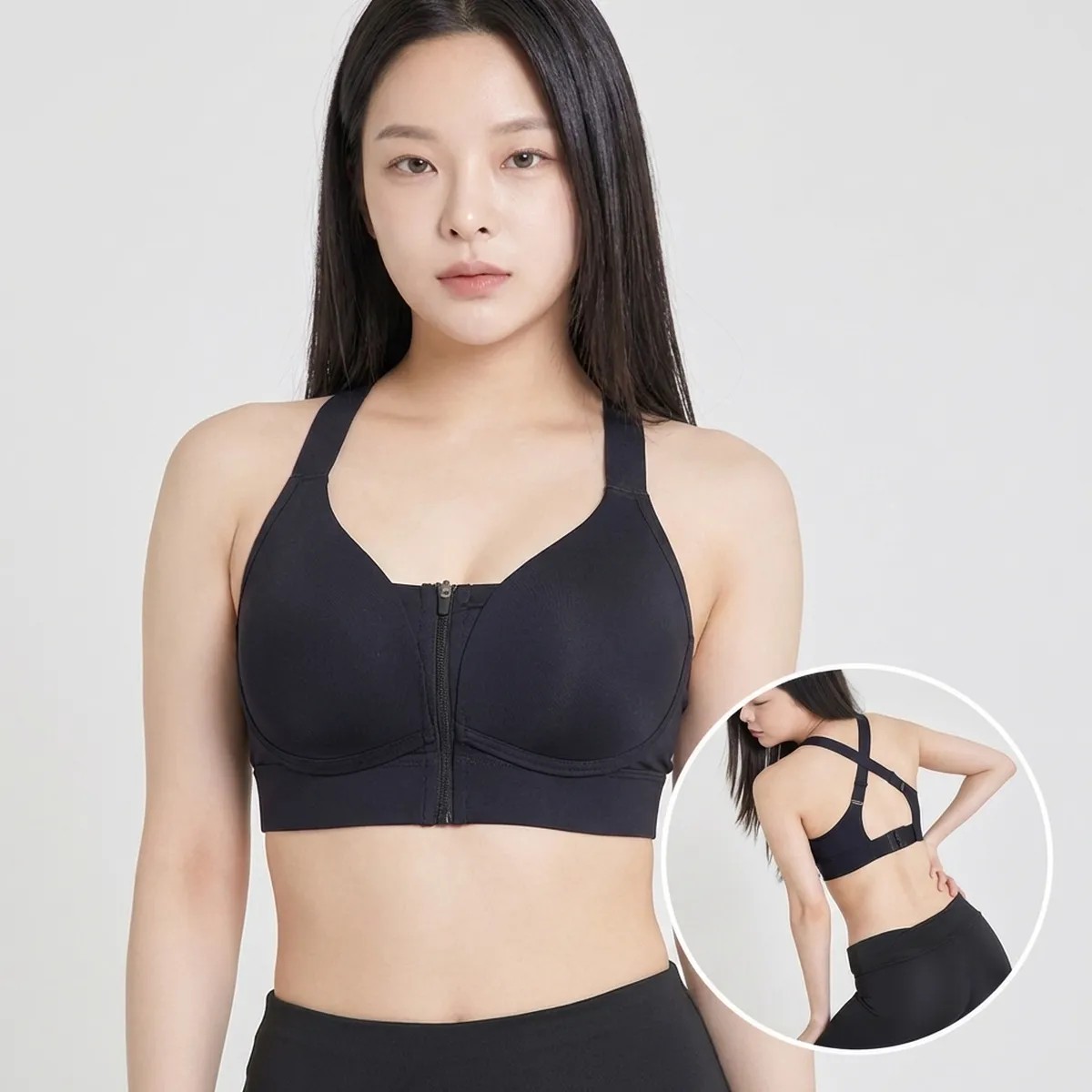 아이픽 스포츠브라 운동브라 지퍼브라 노와이어 여성속옷 3매 - 상품 이미지