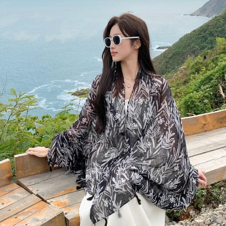해변 여행 숄 비치 여름 휴가 패션 캠핑 바캉스 여성 - 상세 이미지 4