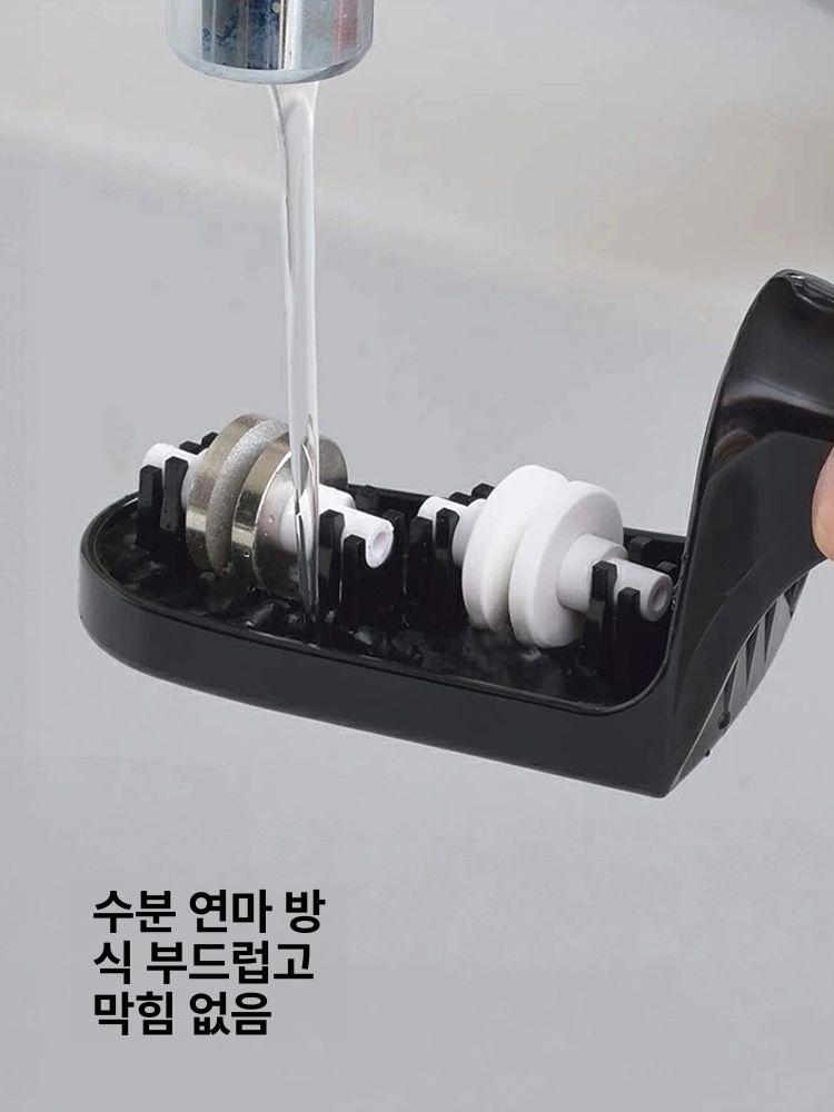 글로벌나이프 global 워터 휴대용 샤프너 칼갈이 레드 일본 주황색 칼연마기 숫돌 실버 - 상세 이미지 3